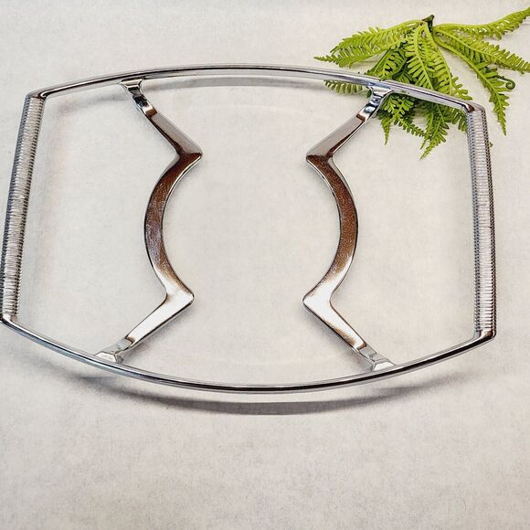 Vintage Corning Ware Chrome Metal Large Casserole Rack Hot Pad Trivet P-10-M-1 - Picture 2 of 9